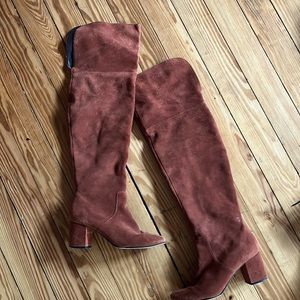 Sole society high knee boot rust color suede